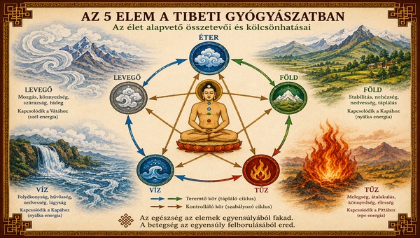 A tibeti gyógyászat alapjai: öt elem, három energia, egy ember
